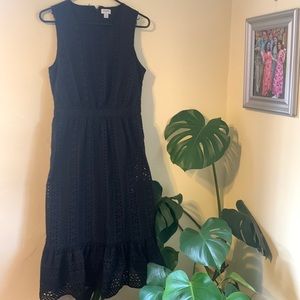 J Crew Size 6 Black Eyelet Lace Dress
